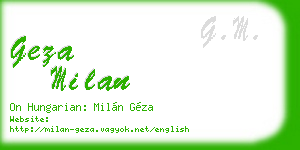 geza milan business card