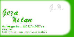 geza milan business card